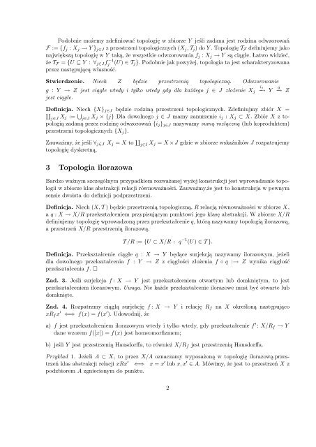 2. Wprowadzanie topologii w zbiorach