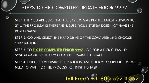 Fix HP Computer Update Error 9997 +1-800-597-1052