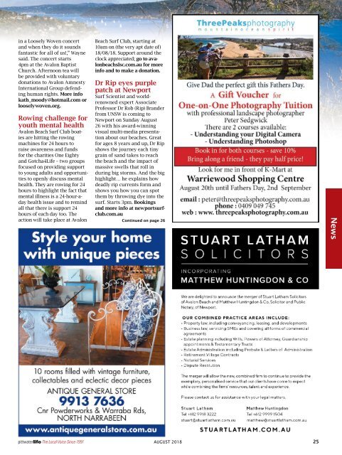 Pittwater Life August 2018 Issue