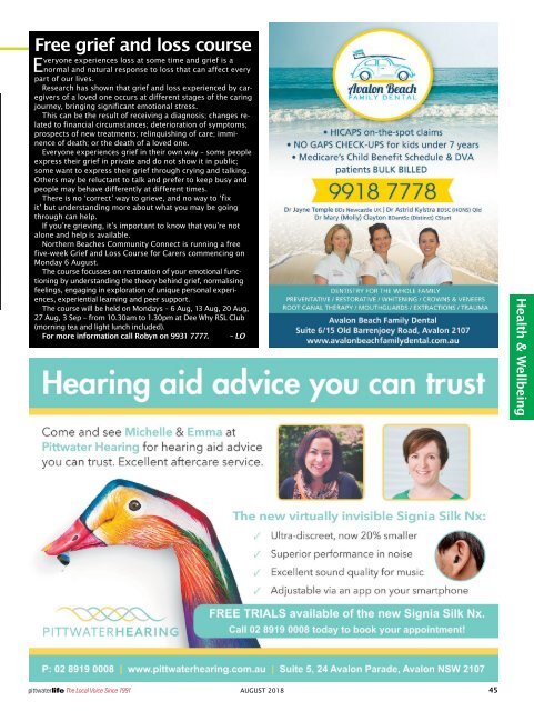 Pittwater Life August 2018 Issue