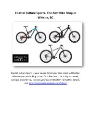 Coastal Culture Sports- The Best Bike Shop in Whistle, BC