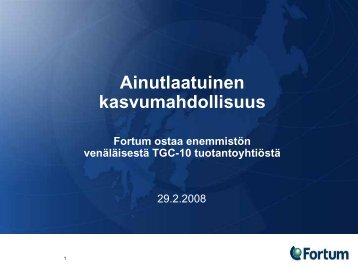Fortum TGC-10 info