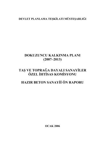 Taş ve Toprağa Dayalı Sanayii ÖİK Raporu(Hazır