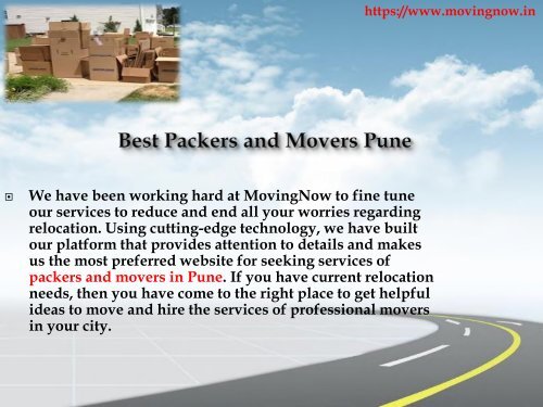 Packers And Movers in Pune - MovingNow.in