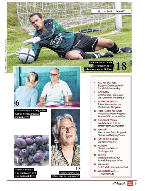 s'Magazin usm Ländle 29. Juli 2018