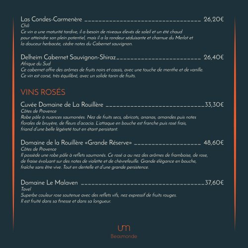 UmBeaumonde menu2018