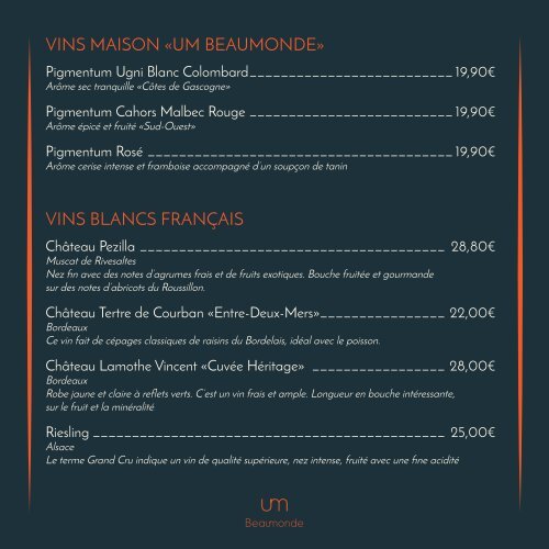 UmBeaumonde menu2018