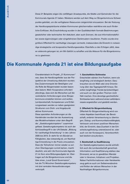 Agenda 21 - Nachhaltige Entwicklung in Kommunen - 21 gute ...