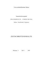 Vorwort - Universitätsbibliothek Mainz - Johannes Gutenberg ...