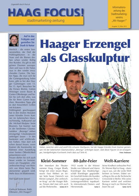 Haager Erzengel als Glasskulptur - WIR HAAGER!