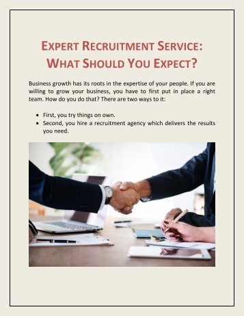 Expert recruitment service: what should you expect?