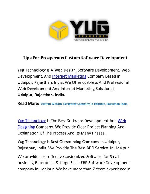 Tips For Prosperous Custom Software Development