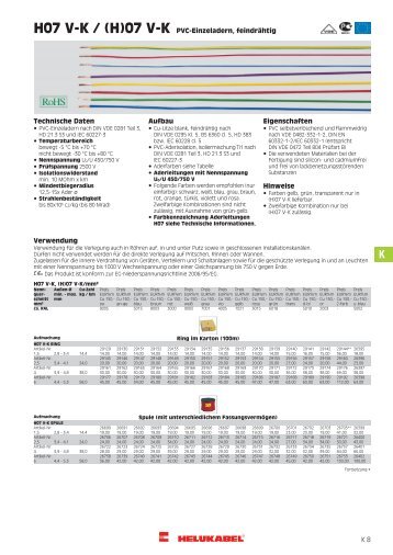 H07 V-K / (H)07 V-K PVC-Einzeladern,  feindrähtig ...  - HELUKABEL