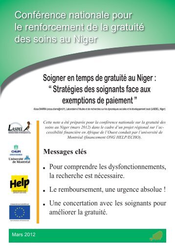 Soigner en temps de gratuité au Niger - Help