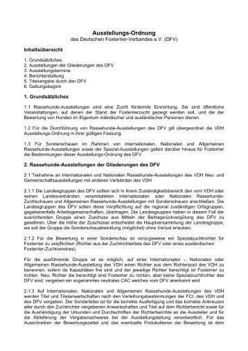 Ausstellungsordnung - Deutscher Foxterrier-Verband e.V.