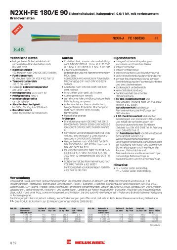 N2XH-FE 180/E 90Sicherheitskabel, halogenfrei, 0,6 ... - HELUKABEL