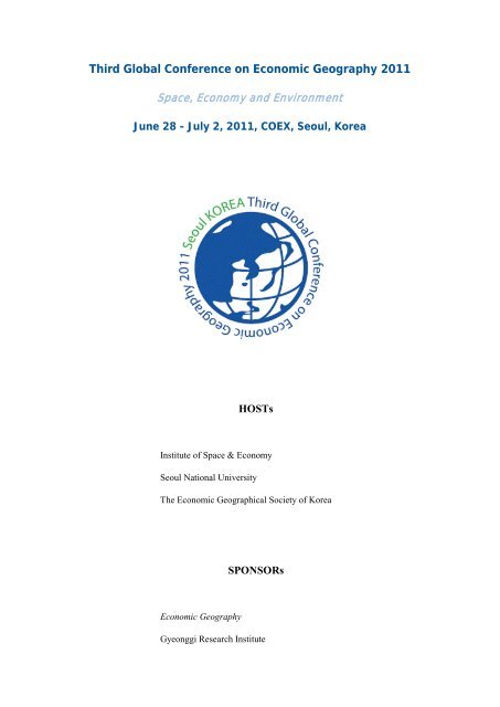 Third Global Conference on Economic Geography 2011 - Institut für ...