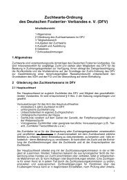 Verbandes e. V. - Deutscher Foxterrier-Verband e.V.