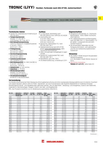 TRONIC (LiYY) flexibel, Farbcode nach DIN 47100 ... - HELUKABEL