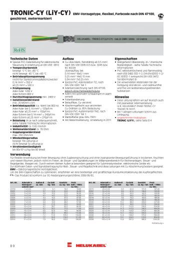 (LiY-CY) EMV-Vorzugstype, flexibel, Farbcode nach ... - HELUKABEL