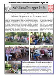 Information des Ortsbürgermeisters - Schlüsselburg