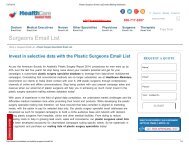 Plastic Surgeons Email Database - Healthcare Marketers
