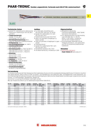 PAAR-TRONIC flexibel, ungeschirmt, Farbcode nach ... - HELUKABEL