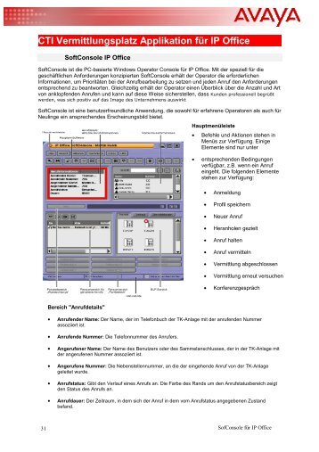 CTI Vermittlungsplatz Applikation für IP Office