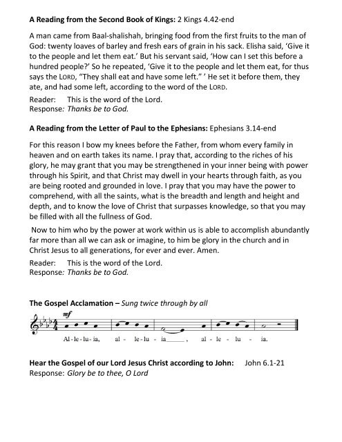 St Mary Redcliffe Church Pew Leaflet - July 29 2018 