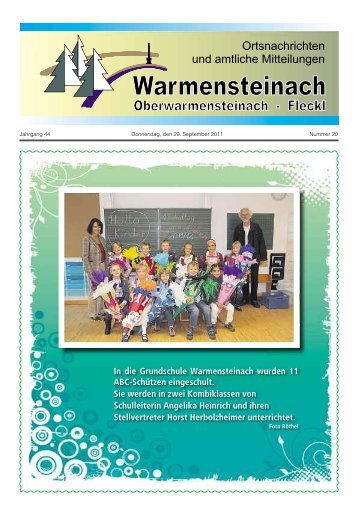 In die Grundschule Warmensteinach wurden 11 ABC-Schützen ...