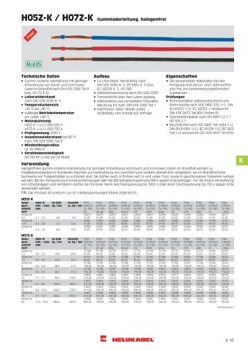 H05Z-K / H07Z-K Gummiaderleitung, halogenfrei ... - HELUKABEL