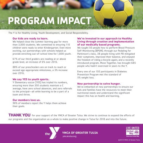 YMCA 2017 Impact Report