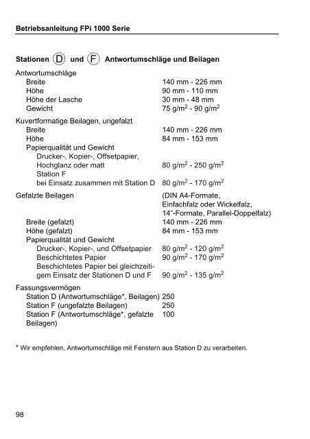 Tischkuvertierer FPi 1000 Serie - Francotyp Postalia