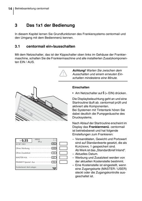 centormail DEU / Betriebsanleitung - Francotyp Postalia