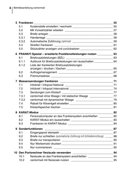 centormail DEU / Betriebsanleitung - Francotyp Postalia