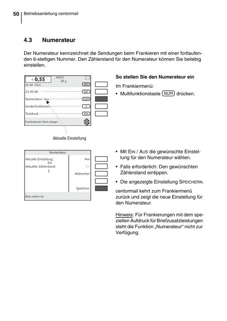 centormail DEU / Betriebsanleitung - Francotyp Postalia