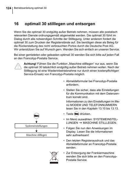 optimail 30 DEU / Betriebsanleitung - Francotyp Postalia