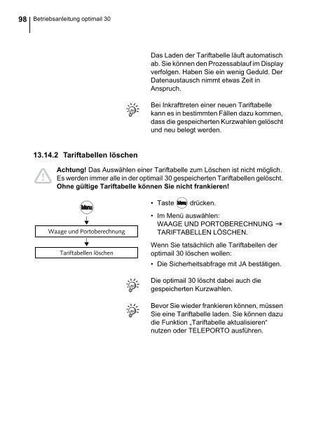 optimail 30 DEU / Betriebsanleitung - Francotyp Postalia