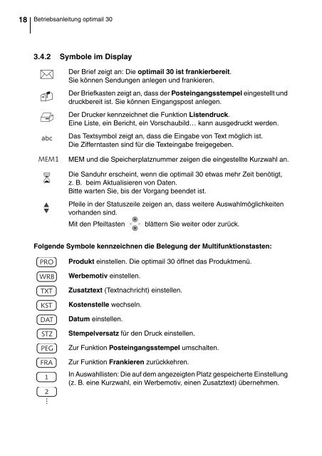 optimail 30 DEU / Betriebsanleitung - Francotyp Postalia