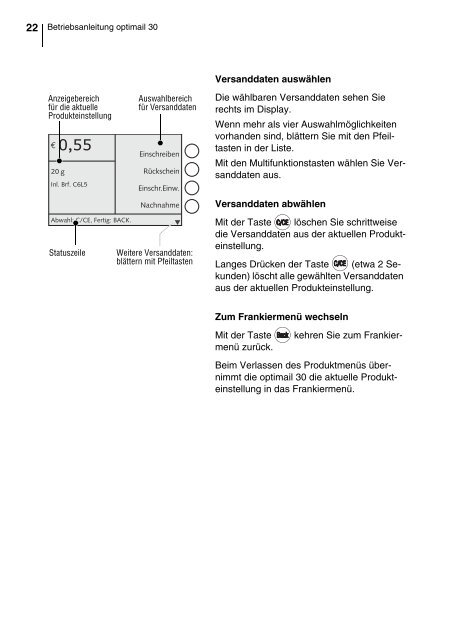 optimail 30 DEU / Betriebsanleitung - Francotyp Postalia