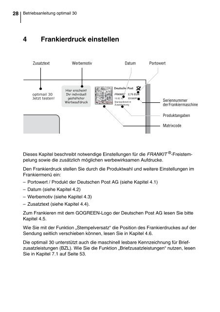 optimail 30 DEU / Betriebsanleitung - Francotyp Postalia