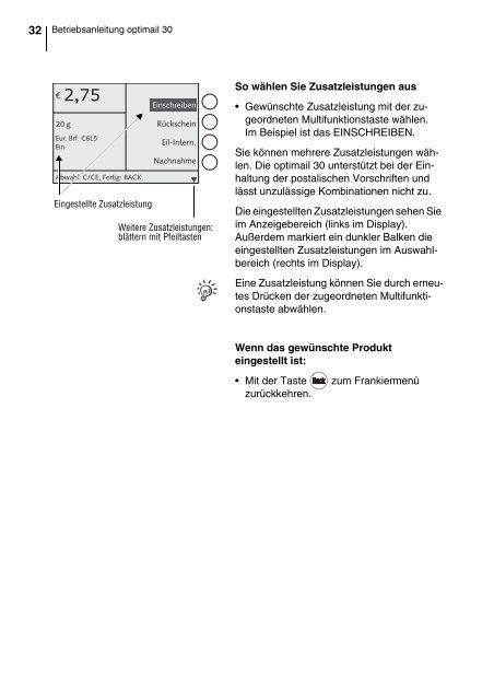 optimail 30 DEU / Betriebsanleitung - Francotyp Postalia