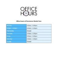 What are the office hours at Persimmon Dental Care Dublin CA