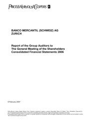 BANCO MERCANTIL (SCHWEIZ) AG ZURICH Report of the Group ...