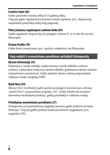 Sony ILCE-7M2K - ILCE-7M2K Mode d'emploi Lituanien