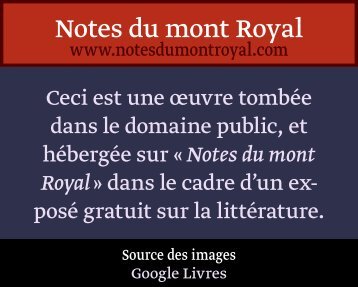 caput iii. - Notes du mont Royal