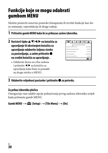 Sony ILCE-7M2K - ILCE-7M2K Mode d'emploi Croate