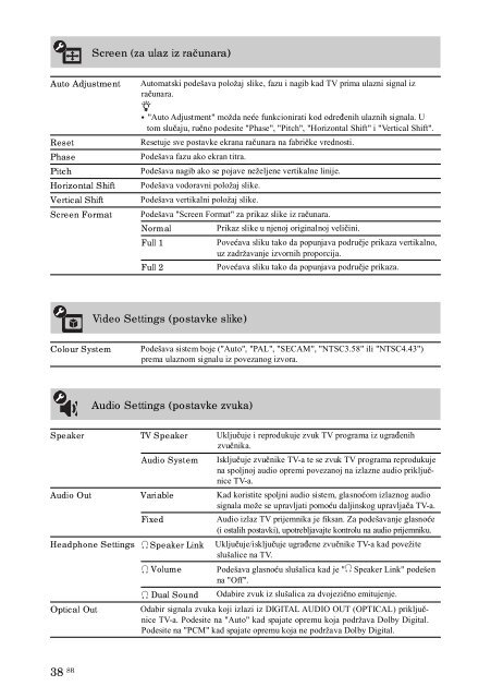 Sony KDL-52W5500 - KDL-52W5500 Mode d'emploi Serbe