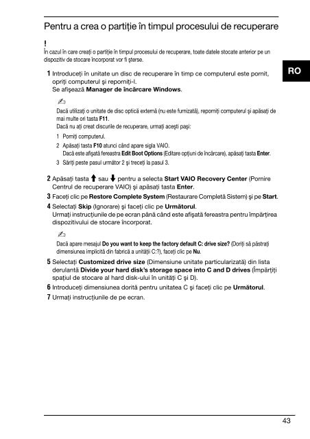 Sony VPCL11S1E - VPCL11S1E Guide de d&eacute;pannage Roumain