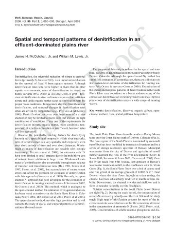 Spatial and temporal patterns of denitrification in an effluent ...